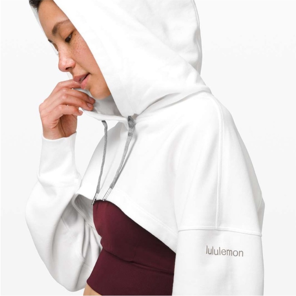WANTED- Lululemon new ambition White Cropped Hoodie